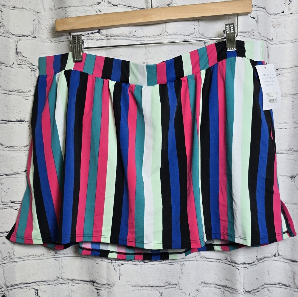 Cacique‎ Striped Swim Skirt Size 18 NWT